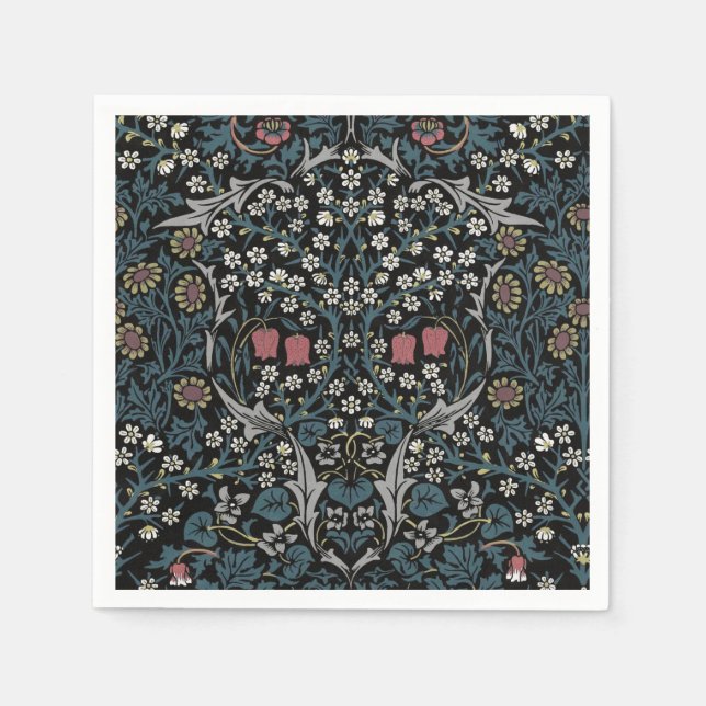 Serviette En Papier William Morris Blackthorn Floral Art Nouveau (Devant)