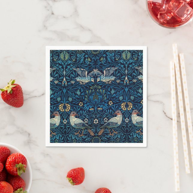 Serviette En Papier William Morris Blue Birds Tapestry Classic (En situation)