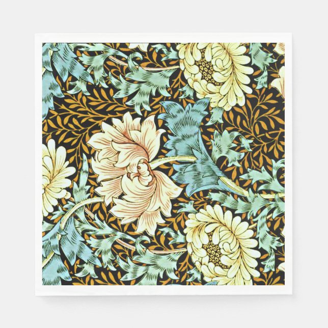 Serviette En Papier William Morris - Chrysanthemum Pastels (Devant)