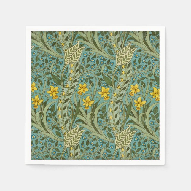Serviette En Papier William Morris Daffodil Motif Floral Classique (Devant)