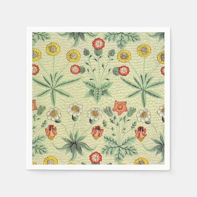 Serviette En Papier William Morris Daisy Floral Fond d'écran Motif (Devant)