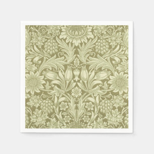 Serviette En Papier William Morris Fleur verte tournesol