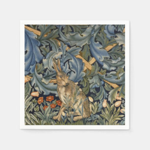 Serviette En Papier William Morris Forest Rabbit Floral Art Nouveau