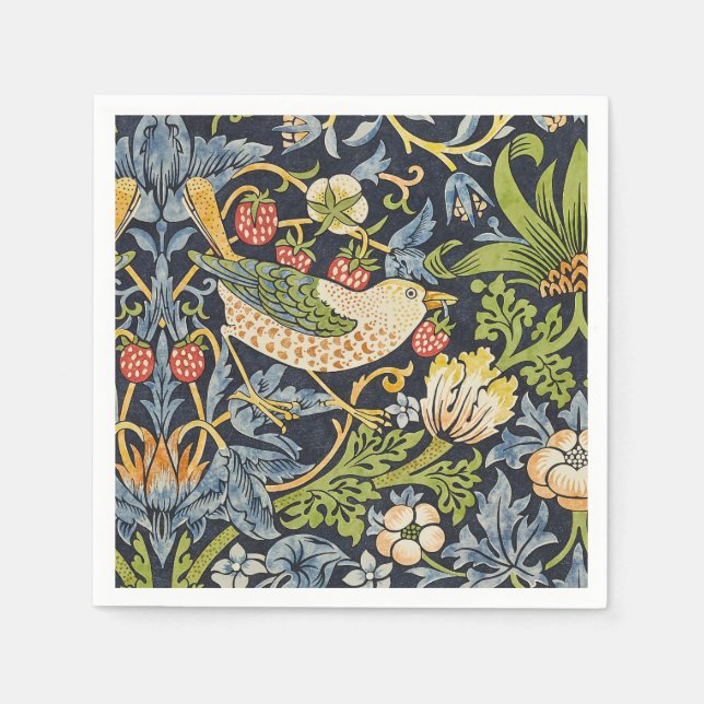 Serviette En Papier William Morris - Fraise Thief Motif Floral (Devant)