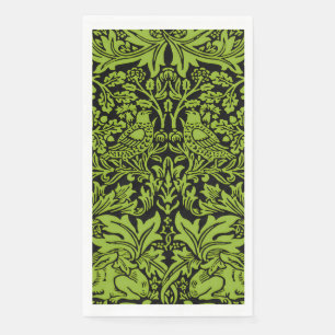 Serviette En Papier William Morris Frère Lapin Vert Sauge Noir