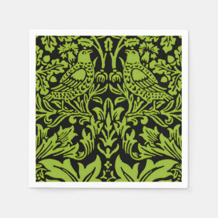 Serviette En Papier William Morris Frère Lapin Vert Sauge Noir