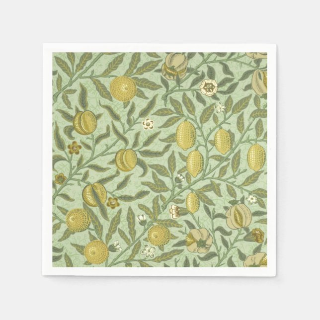 Serviette En Papier William Morris Fruit Design (Devant)