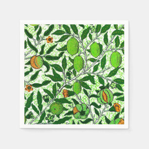 Serviette En Papier William Morris Fruit exotique, Vert citron vert
