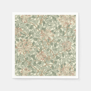Serviette En Papier William Morris Honeysuckle Vert Floral
