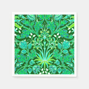 Serviette En Papier William Morris Hyacinth Imprimer, Emerald Green