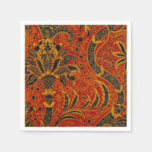 Serviette En Papier William Morris India Rouge Floral Vintage Classiqu