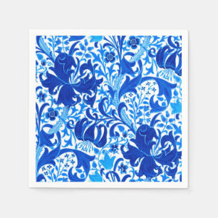 Serviette En Papier William Morris Iris et Lily, Cobalt Blue
