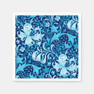 Serviette En Papier William Morris Iris et Lys, Bleu Indigo