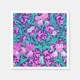 Serviette En Papier William Morris Irises, Améthyste violet