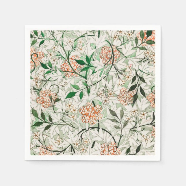 Serviette En Papier William Morris Jardin de Jasmin Fleur Classique (Devant)