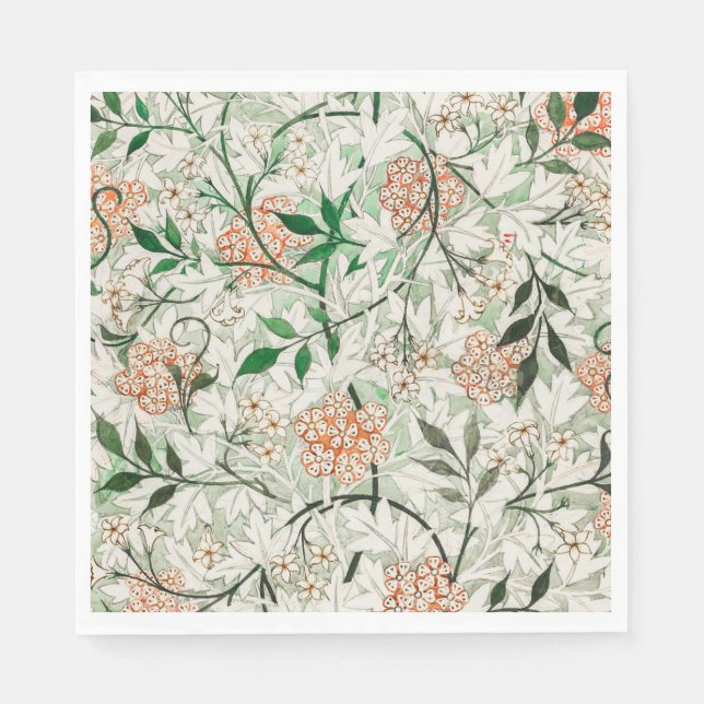 Serviette En Papier William Morris Jardin Fleur de Jasmin Classique (Devant)