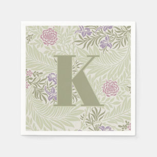 Serviette En Papier William Morris Lavender & Motif Larkspur rose