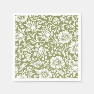 Serviette En Papier William Morris Mallow Motif vert