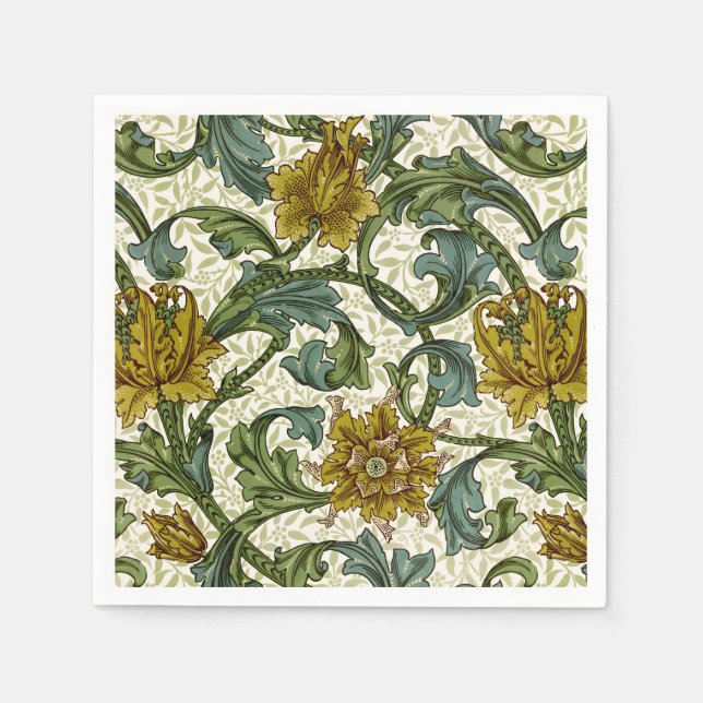 Serviette En Papier William Morris modèle floral à tige unique (Devant)