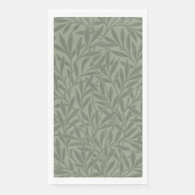 Serviette En Papier William Morris Motif Saule Antique Vert Sauge (Devant)