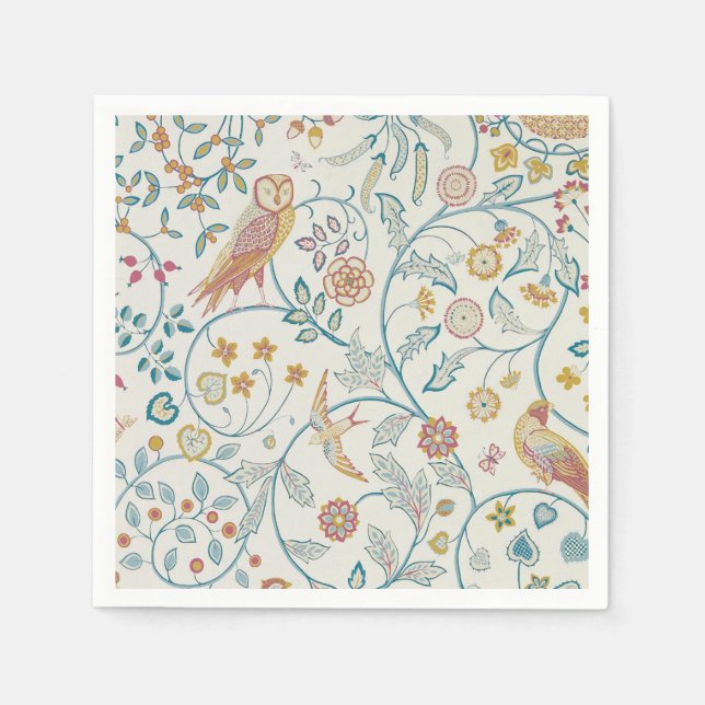Serviette En Papier William Morris - Owl et Berries (Devant)