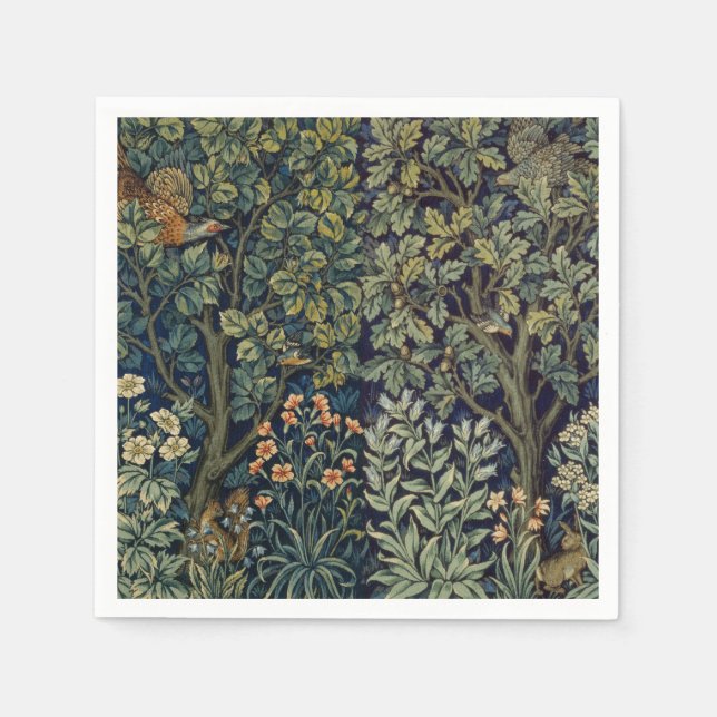 Serviette En Papier William Morris Pheasier Bois Bois (Devant)