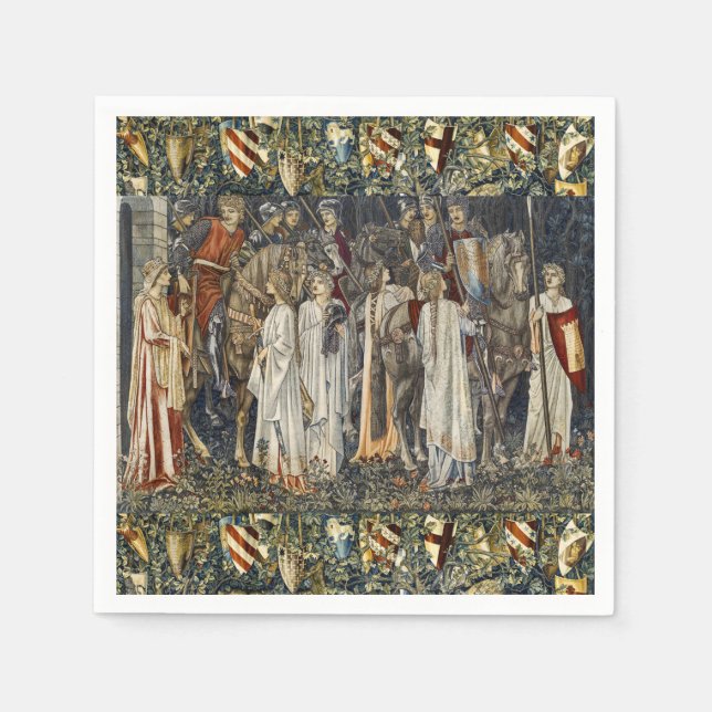 Serviette En Papier William Morris Quest pour le Saint Graal : Shield  (Devant)