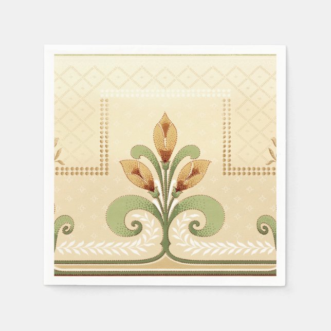 Serviette En Papier William Morris Row of Lilies (Devant)