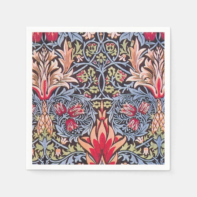 Serviette En Papier William Morris Snakeshead Floral Art Nouveau (Devant)