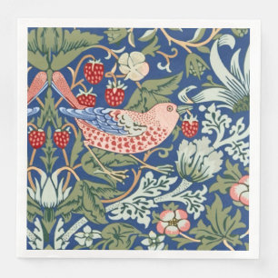 Serviette En Papier William Morris Strawberry Thief Corail Marine