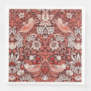Serviette En Papier William Morris Strawberry Thief Oiseau en Terracot