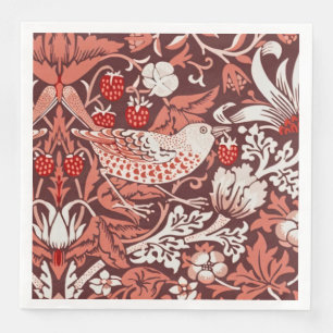 Serviette En Papier William Morris Strawberry Thief Oiseau en Terracot