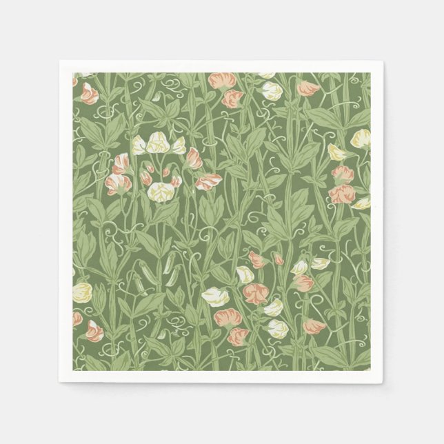 Serviette En Papier William Morris Sweet Pea Floral Design (Devant)