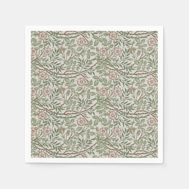Serviette En Papier William Morris Sweetbrie Floral Art Nouveau (Devant)