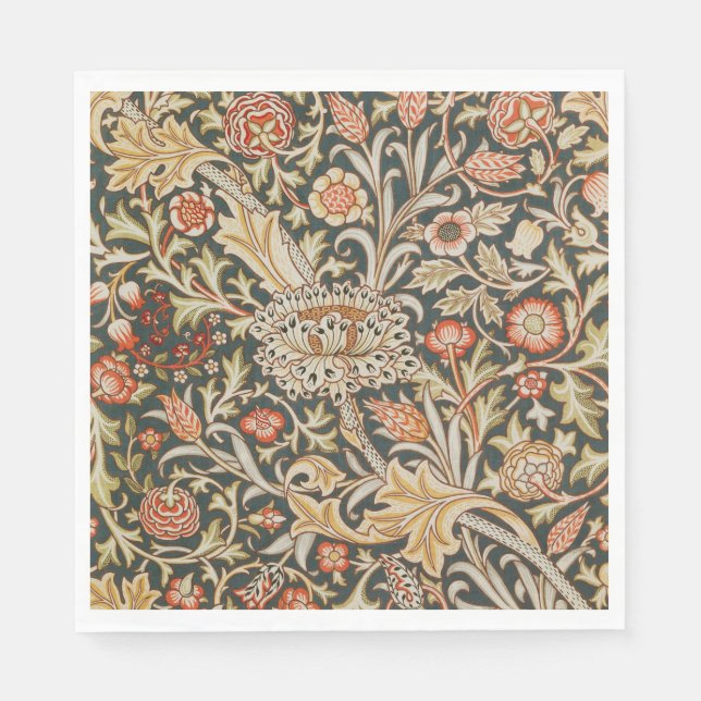 Serviette En Papier William Morris Trent Garden Flower Classic Botanic (Devant)