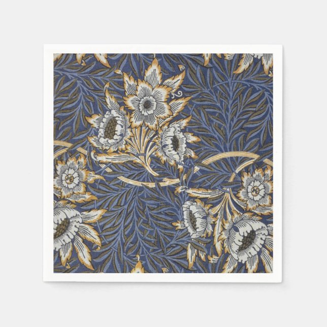 Serviette En Papier William Morris Tulip et Willow Floral (Devant)