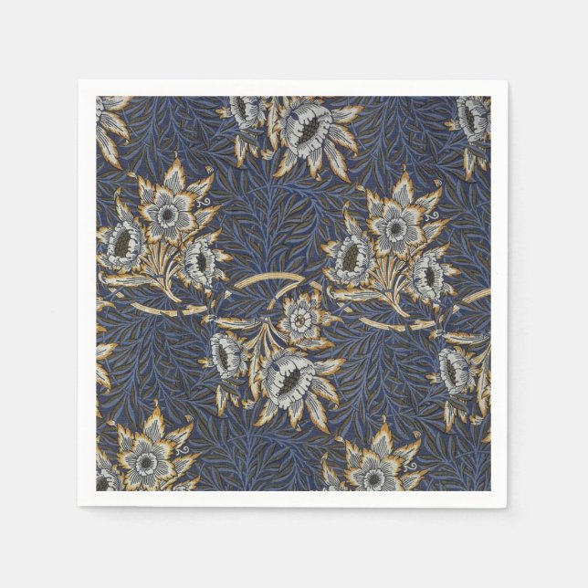 Serviette En Papier William Morris Tulip Willow Blue Motif (Devant)