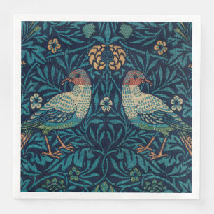 Serviette En Papier William Morris Vintage Blue Birds Motif
