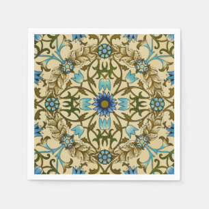 Serviette En Papier William Morris Vintage Blue Motif Sans Couture