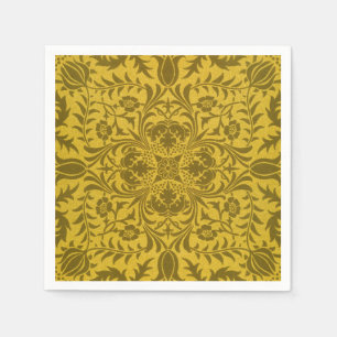 Serviette En Papier William Morris Vintage Motif Floral Borage Or