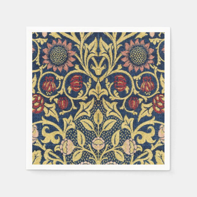 Serviette En Papier William Morris Violet et Columbine Art (Devant)