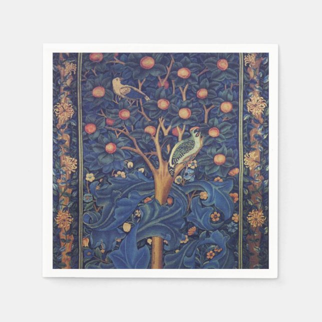 Serviette En Papier William Morris Woodpecker Tapestry Arts & Artisana (Devant)