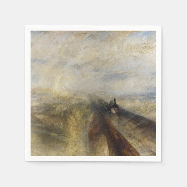 Serviette En Papier William Turner - Pluie, vapeur et vitesse (Devant)
