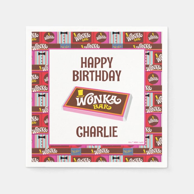 Serviette En Papier Willy Wonka & Chocolate Factory Anniversaire (Devant)