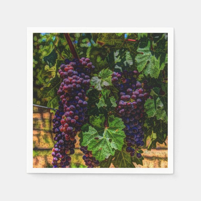 Serviette En Papier Winery Grapevine sunny tuscany vineyard (Devant)