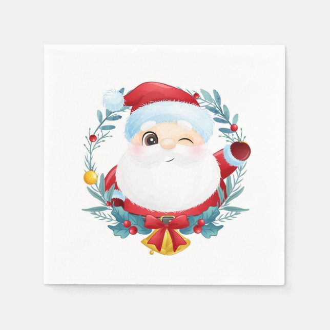 Serviette En Papier Winking Père Noël (Devant)