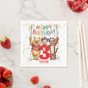 Serviette En Papier Winnie l'Ourson   Joyeux Anniversaire