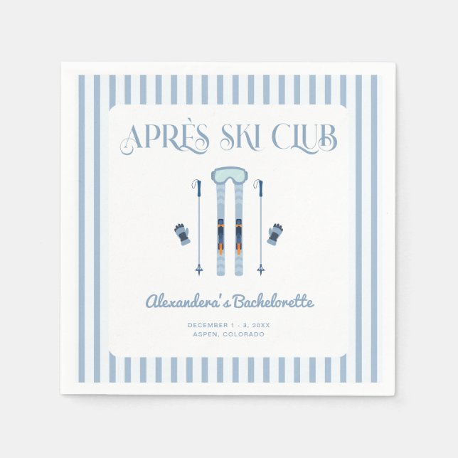 Serviette En Papier Winter Apres Ski Bachelorette Party (Devant)