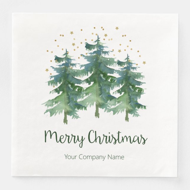 Serviette En Papier Winter Forest Merry Christmas Company (Devant)