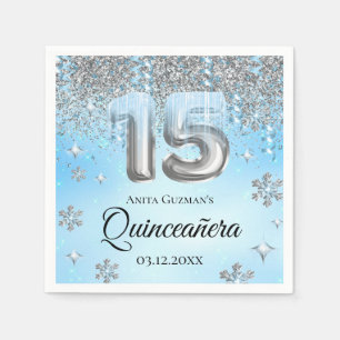 Serviette En Papier Winter Wonderland 15 Balloons Quinceanera